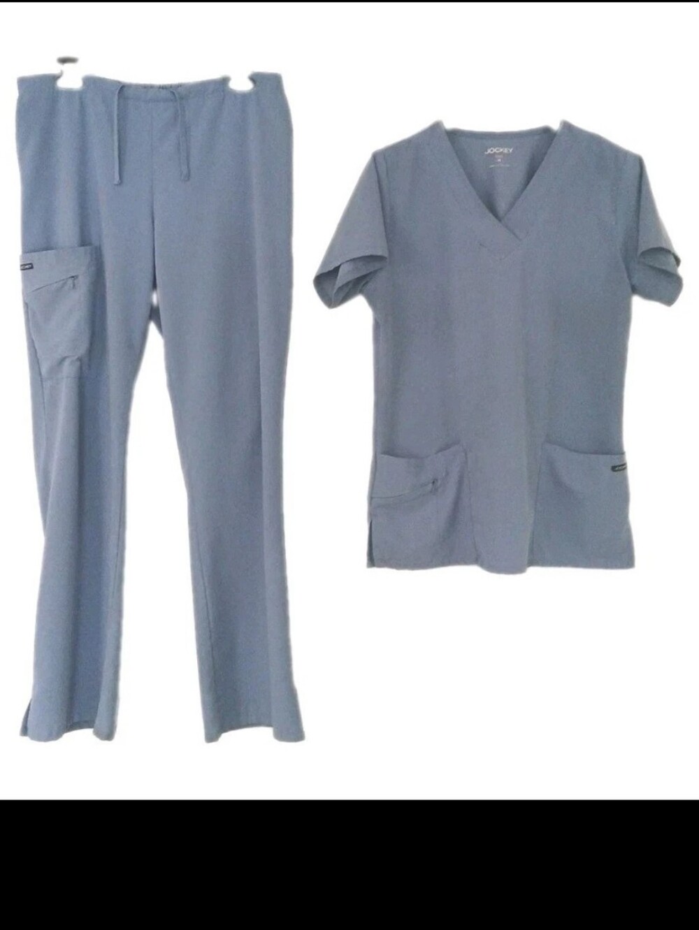 Jockey Women's Size M Scrubs Pant Set Blue Short Sleeves